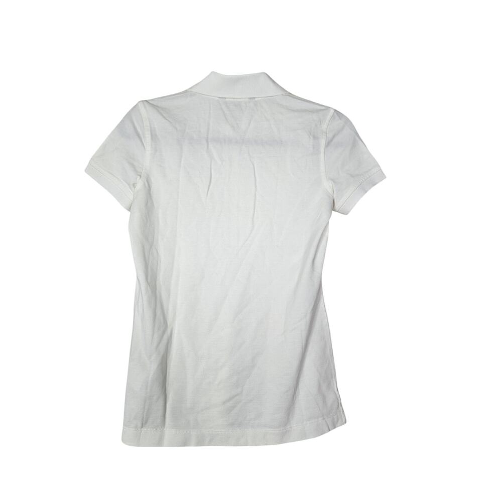 NEW Y2K Brooks Brothers XS White Cotton Polo Golf Shirt Preppy Casual Blue Logo - Picture 3 of 4